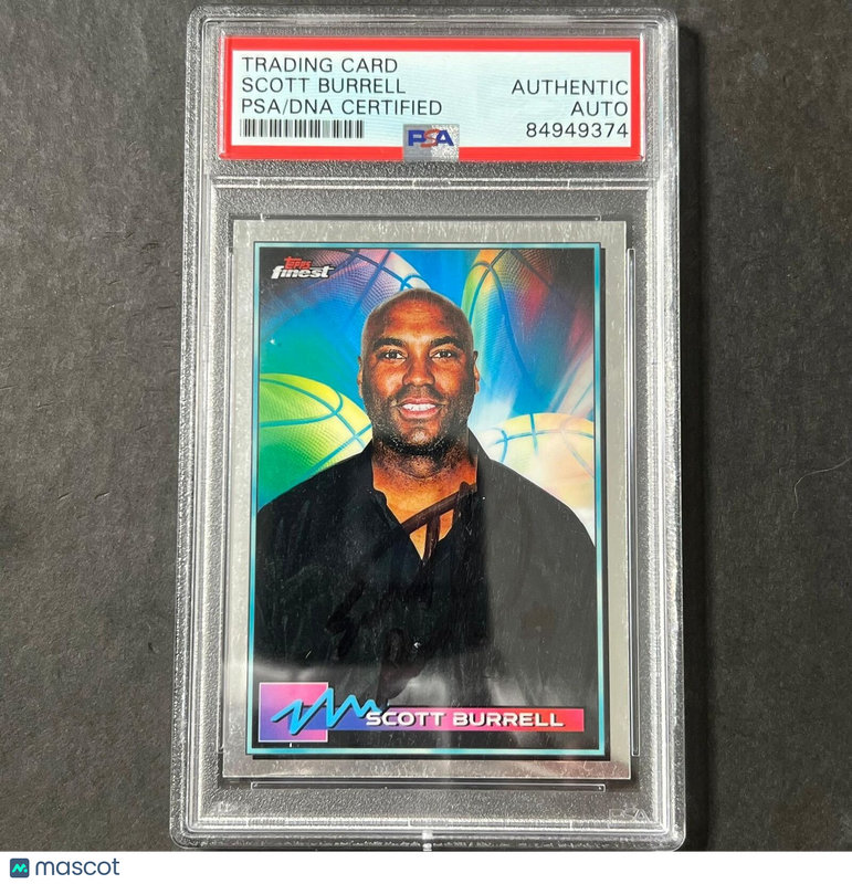 2021 Topps Finest #49 Scott Burrell Signed Card AUTO PSA Slabbed Raptors
