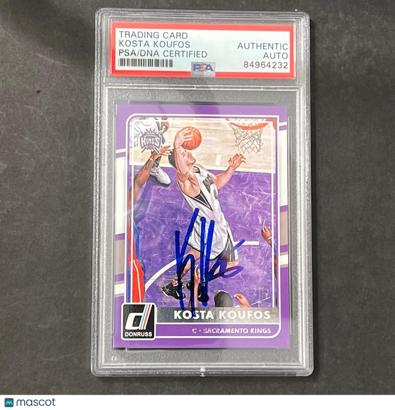 2015-16 Panini Donruss #182 Kosta Koufos signed Card Auto PSA Slabbed Kings