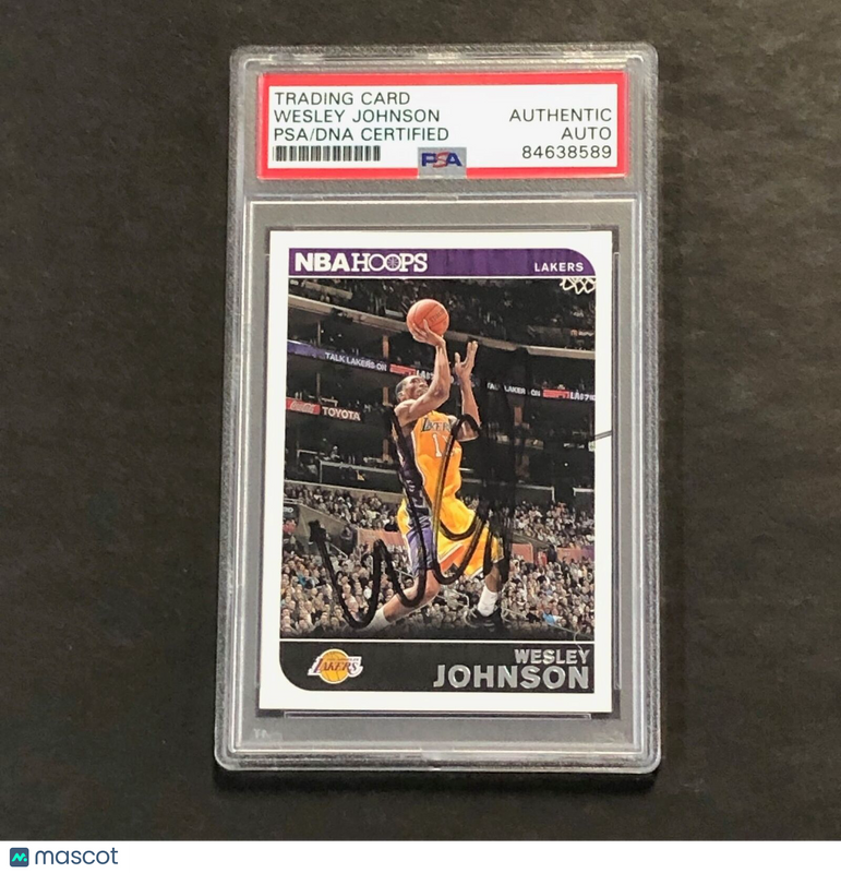2014-15 NBA Hoops #175 Wesley Johnson Signed Card Auto PSA Slabbed