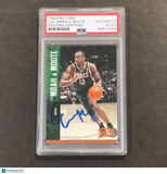 2012-13 PANINI Threads #86 Luc Mbah a Moute Signed Card AUTO PSA Slabbed Bucks