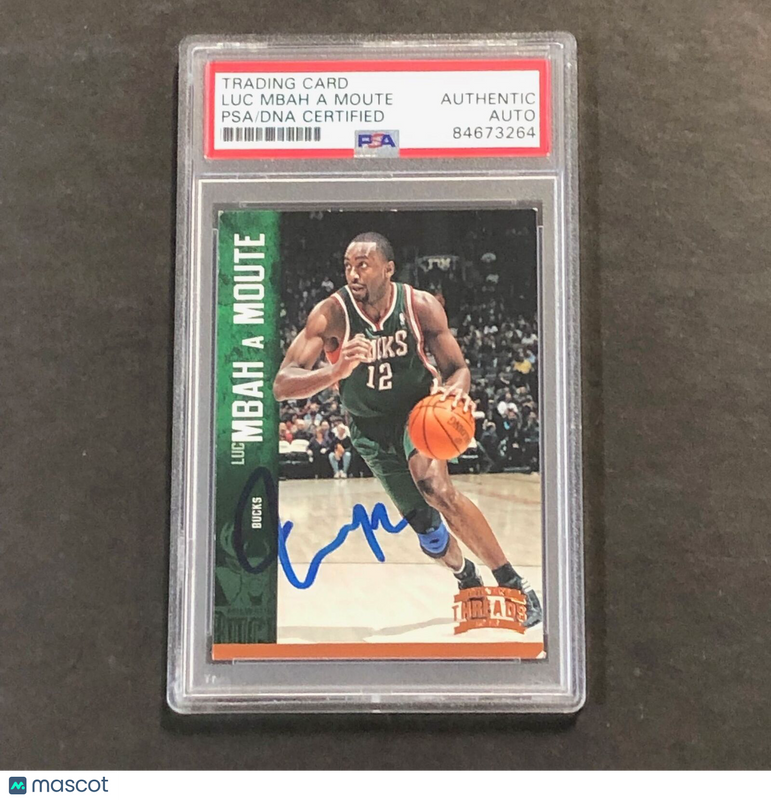 2012-13 PANINI Threads #86 Luc Mbah a Moute Signed Card AUTO PSA Slabbed Bucks