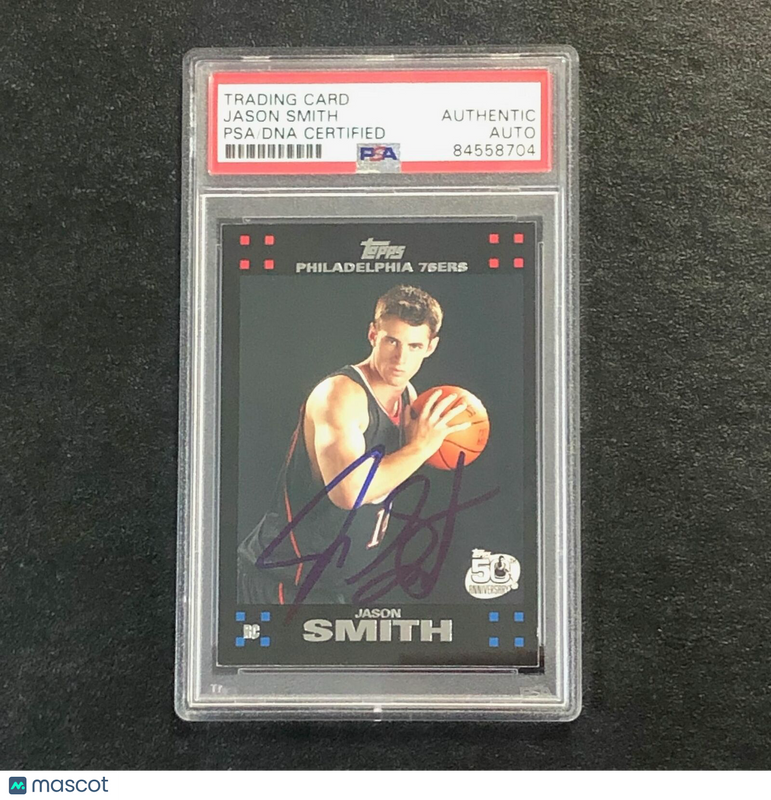2007-08 Topps #130 Jason Smith Signed Card AUTO PSA Slabbed 76ers