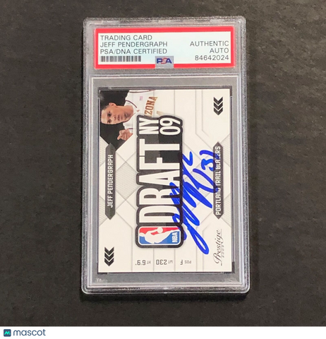 2009-10 PANINI Prestige #29 JEFF PENDERGRAPH Signed Card AUTO PSA Slabbed RC Tra