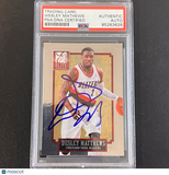 2013-14 Panini Elite #103 Wesley Matthews Signed Card AUTO PSA Slabbed Trail Bla