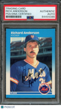 1987 Fleer #2 Richard Anderson Signed Card PSA Slabbed Auto Mets