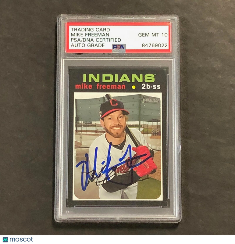 2019 Topps #225 Mike Freeman Signed Card AUTO 10 PSA Slabbed Cleveland