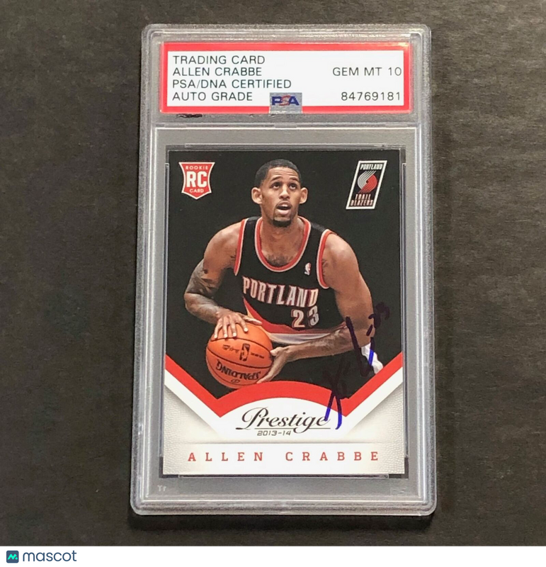 2013-14 Panini Prestige #199 Allen Crabbe Signed Card AUTO 10 PSA Slabbed RC Tra