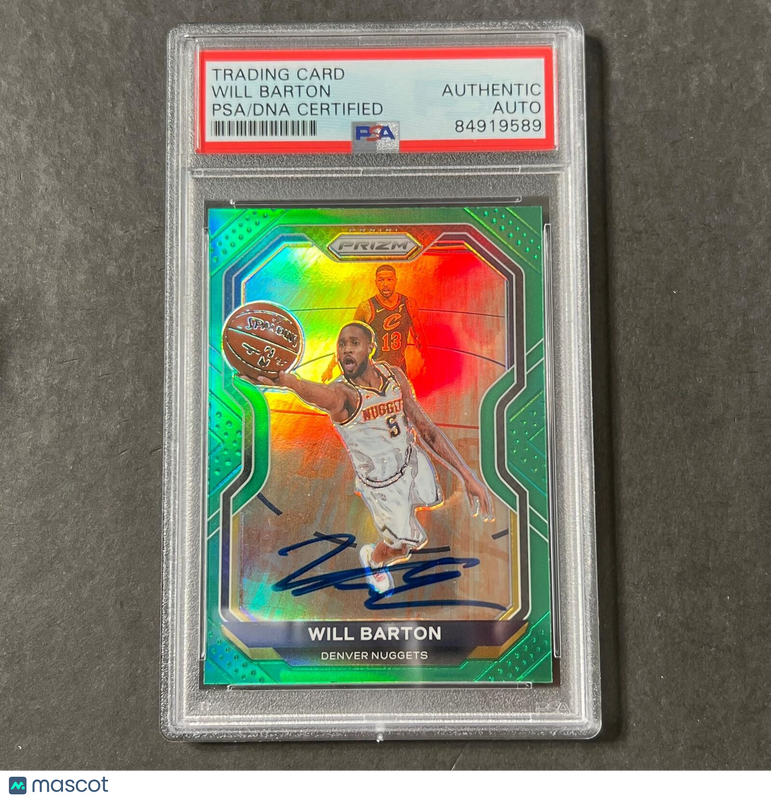 2020-21 Panini Prizm #79 Will Barton Signed Card AUTO PSA Slabbed Nuggets