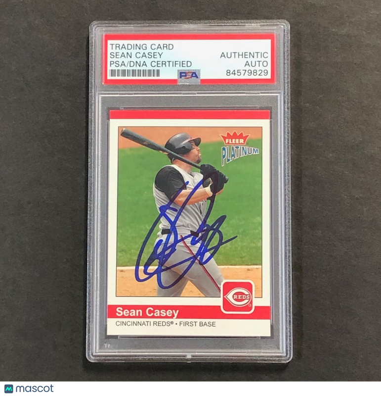 2004 Fleer Platinum #47 Sean Casey Signed Card PSA Slabbed Auto Reds
