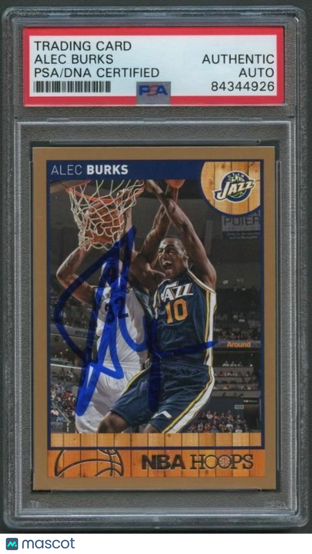 2013-14 NBA Hoops #165 Alec Burks Signed Card AUTO PSA Slabbed Jazz