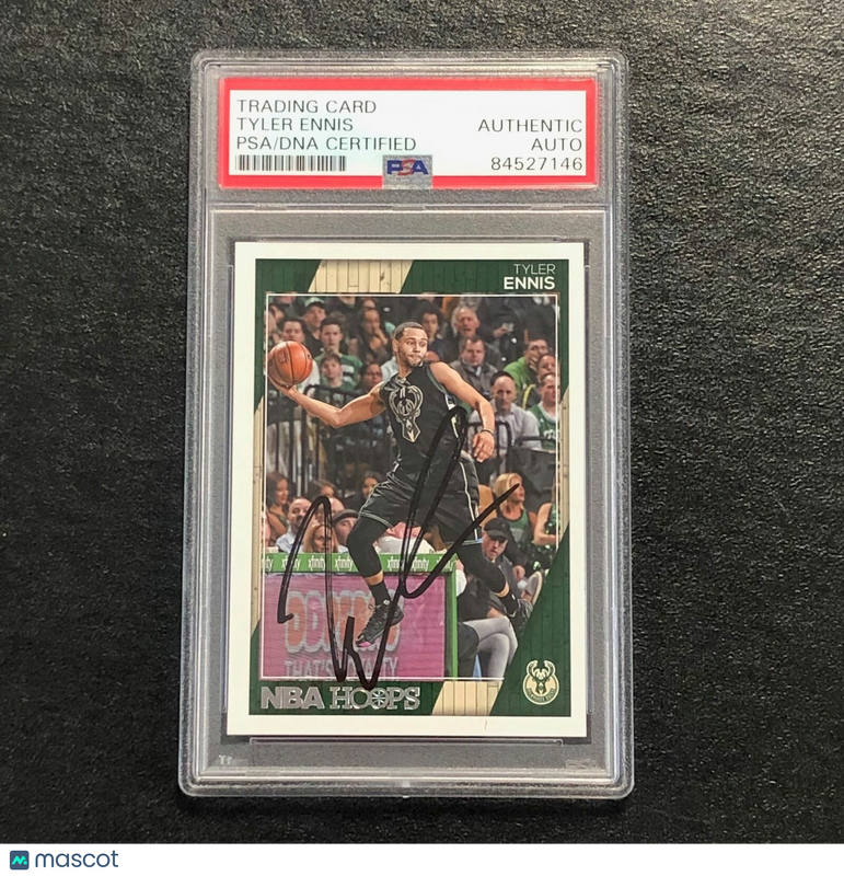 2016-17 NBA Hoops #10 Tyler Ennis Signed Card AUTO PSA Slabbed Bucks
