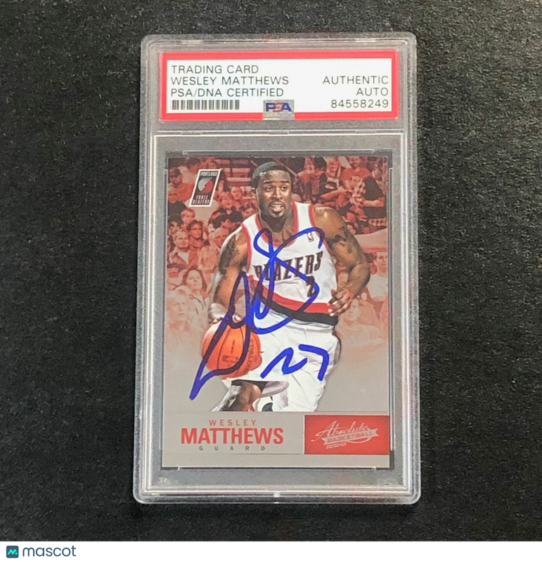 2012-13 Panini Absolute #38 Wesley Matthews Signed Card Auto PSA Slabbed Blazers
