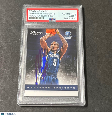 2012 Panini Basketball #124 Marreese Speights Signed Card AUTO PSA Slabbed Grizz