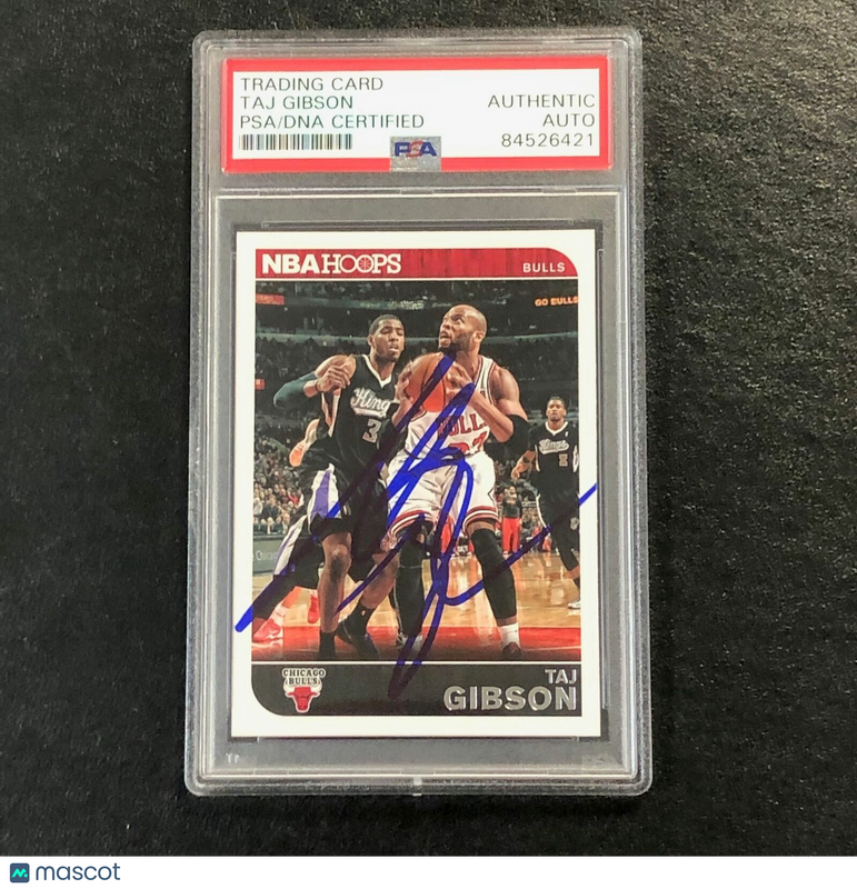 2014-15 NBA Hoops #25 Taj Gibson Signed Card AUTO PSA Slabbed Bulls