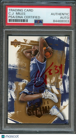 2005-06 Upper Deck Slam #111 CJ Miles Signed Card PSA Slabbed RC Jazz