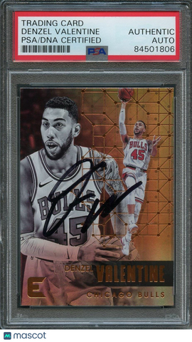 2017-18 Panini Essentials #38 Denzel Valentine Signed Card AUTO PSA Slabbed Bull