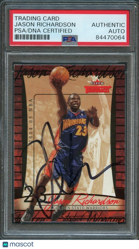 2004-05 Fleer Throwbacks #6 Jason Richardson Signed Card AUTO PSA Slabbed Warrio