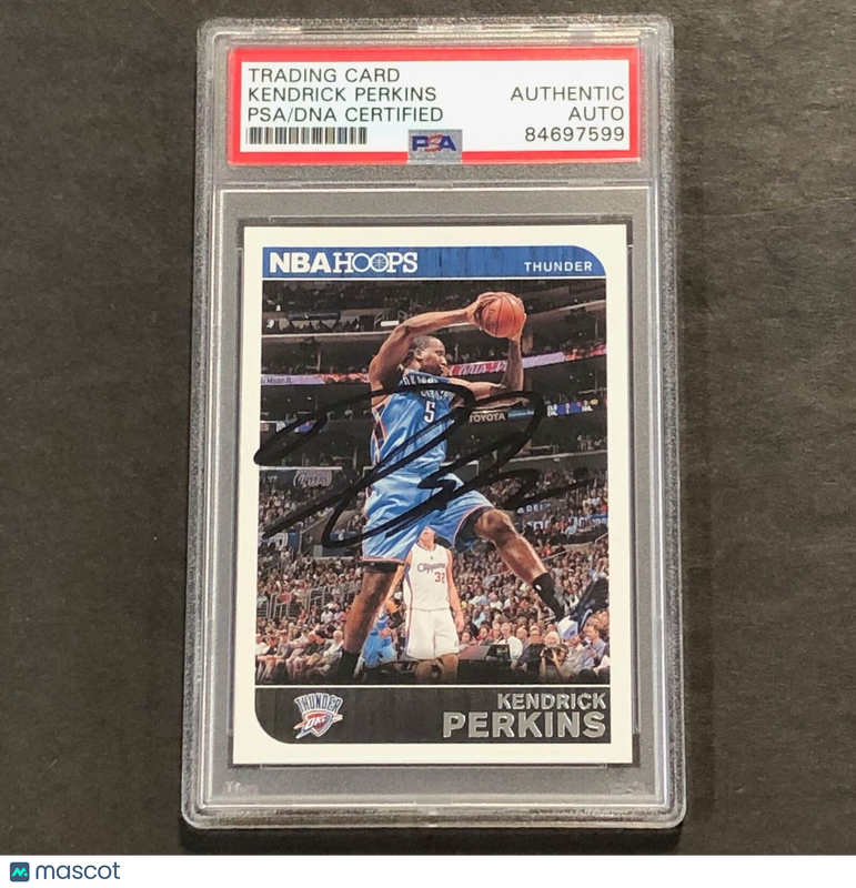 2014-15 Panini NBA Hoops #232 Kendrick Perkins Signed Card AUTO PSA/DNA Slabbed