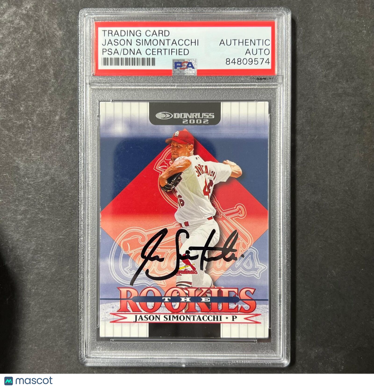 2002 Donruss The Rookies #3 Jason Simontacchi Signed Card PSA Slabbed Auto Cardi