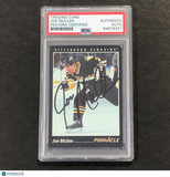1992-93 Pinnacle #122 Joe Mullen Signed Card Auto PSA Slabbed Penguins