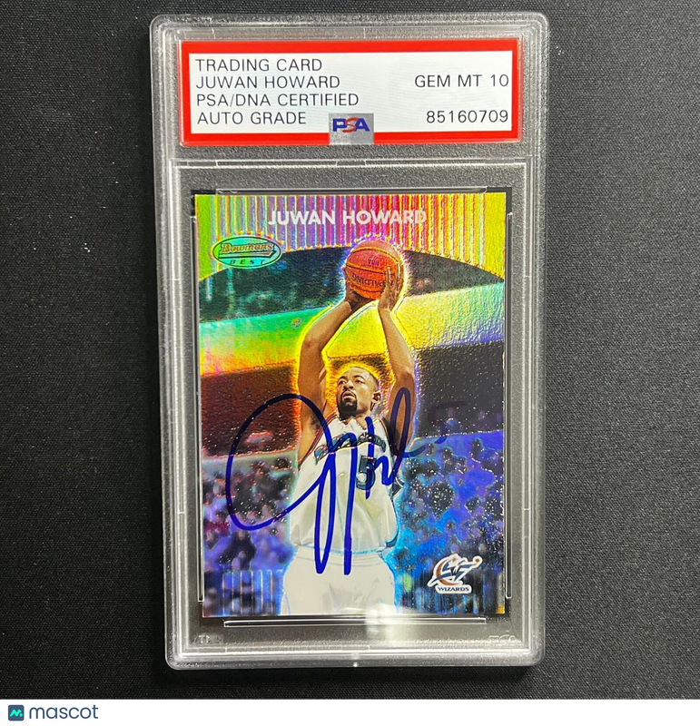 2001 Topps #19 Juwan Howard Signed Card AUTO 10 PSA/DNA Slabbed Wizards