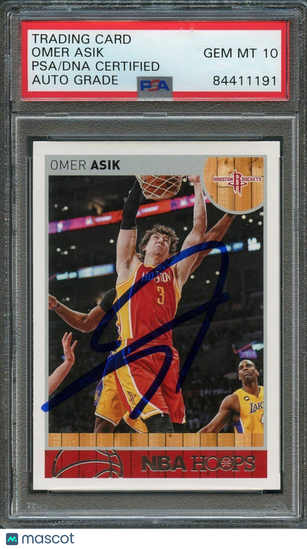 2013-14 NBA Hoops #84 Omer Asik Signed Card AUTO 10 PSA/DNA Slabbed Rockets