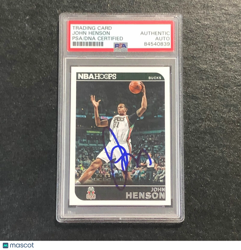 2014-15 NBA Hoops #150 John Henson Signed Card AUTO PSA Slabbed Bucks