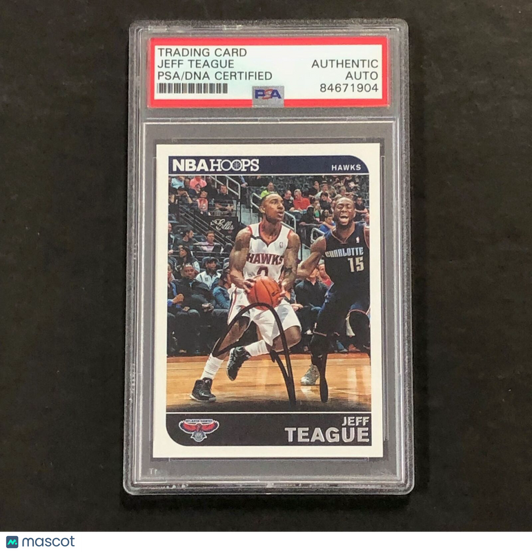 2014-15 Panini NBA Hoops #21 Jeff Teague Signed Card PSA Slabbed Hawks