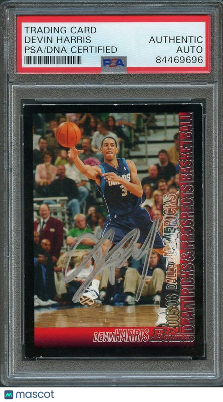 2005-06 Bowman #107 Devin Harris Signed Card AUTO PSA Slabbed