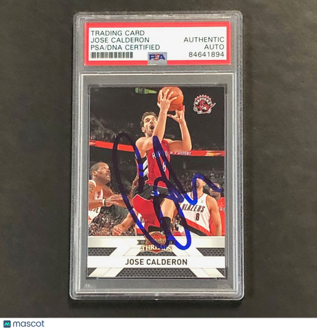 2010-11 Panini Threads #80 Jose Calderon Signed Card AUTO PSA Slabbed Raptors