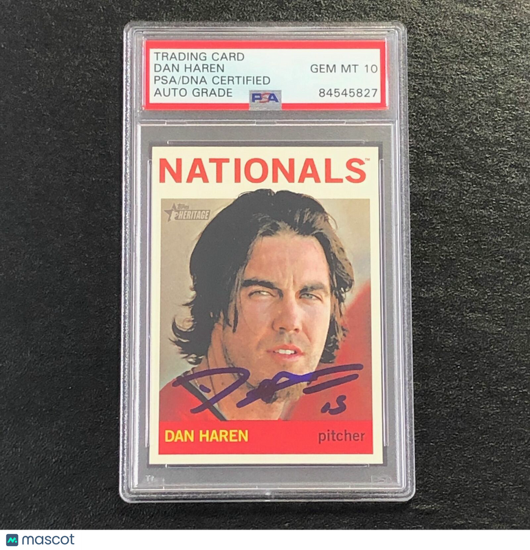 2013 Topps Heritage #131 Dan Haren Signed Card Auto PSA Slabbed Nationals