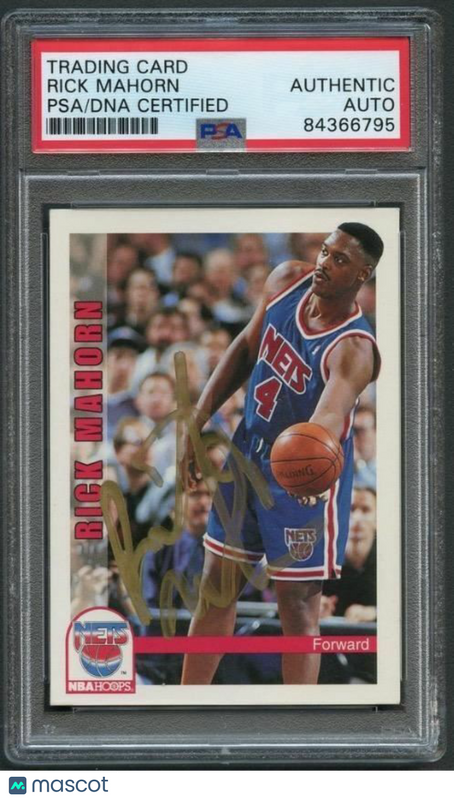 1992-93 NBA Hoops #429 Rick Mahorn Signed Card AUTO PSA Slabbed New Jersey Nets