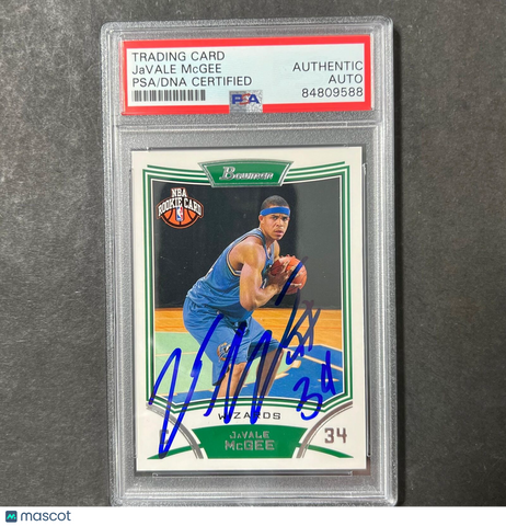 2007-08 Topps Bowman #127 JaVale McGee Signed AUTO PSA Slabbed RC Wizards