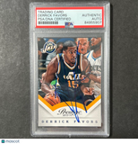 2013-14 Panini Prestige #20 Derrick Favors Signed Card AUTO PSA Slabbed Jazz