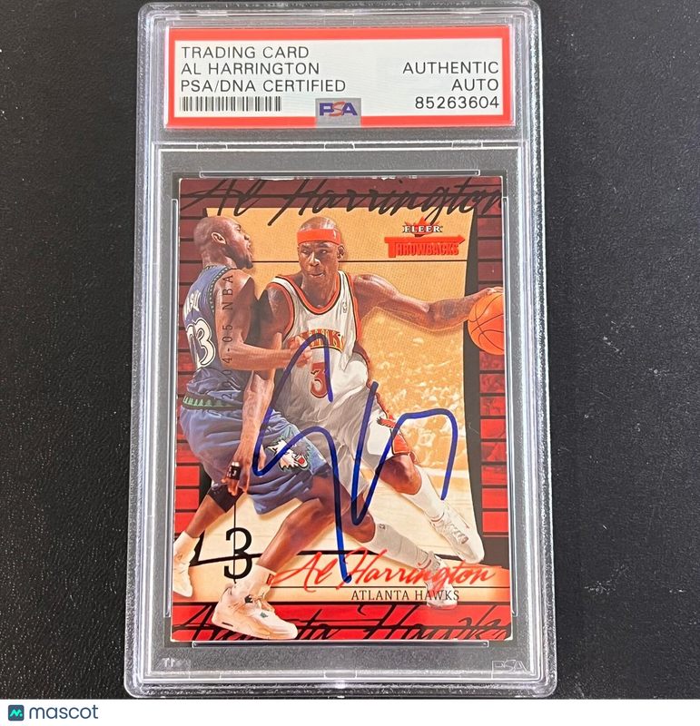2004-05 Fleer #33 Al Harrington Signed Card AUTO PSA Slabbed Hawks