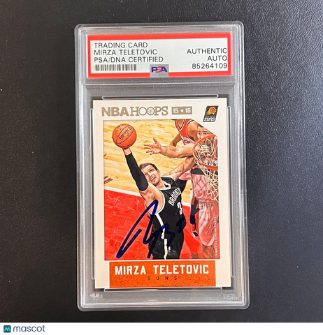 2015-16 NBA Hoops #36 Mirza Teletovic Signed Card AUTO PSA Slabbed Suns