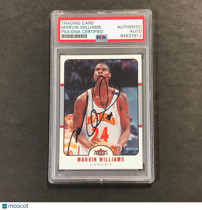 2006-07 NBA Fleer #7 Marvin Williams Signed Card Auto PSA Slabbed Hawks