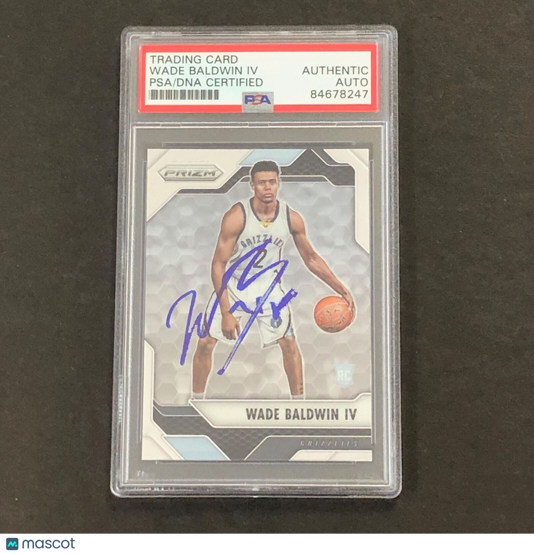 2016-17 Panini Prizm #68 Wade Baldwin IV Signed Card PSA Slabbed Grizzlies