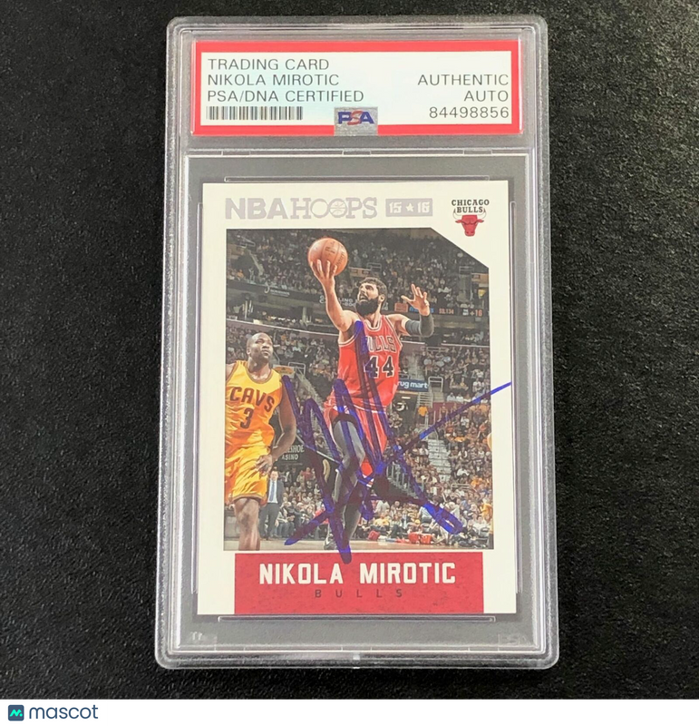 2015-16 NBA Hoops #106 Nikola Mirotic Signed Card AUTO PSA Slabbed Bulls