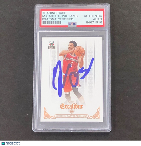 2014-15 Panini Excalibur #6 Michael Carter-Williams Signed Card Auto PSA Slabbed Bucks