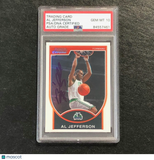2007-08 Bowman Chrome #25 Al Jefferson Signed Card AUTO 10 PSA Slabbed Timberwol