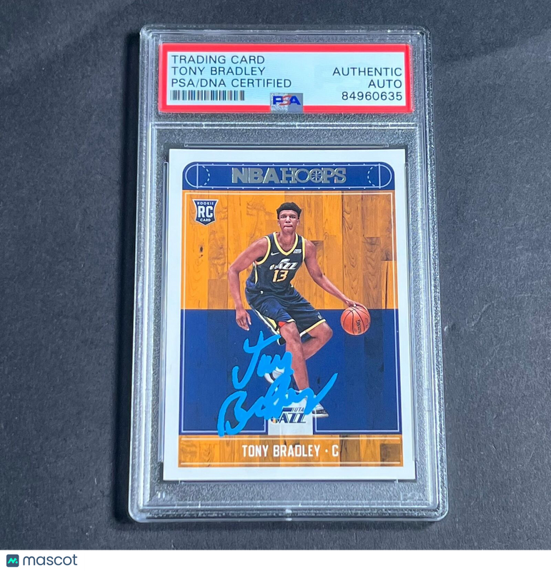 2017-18 NBA Hoops #278 Tony Bradley Signed Card AUTO PSA Slabbed RC Jazz