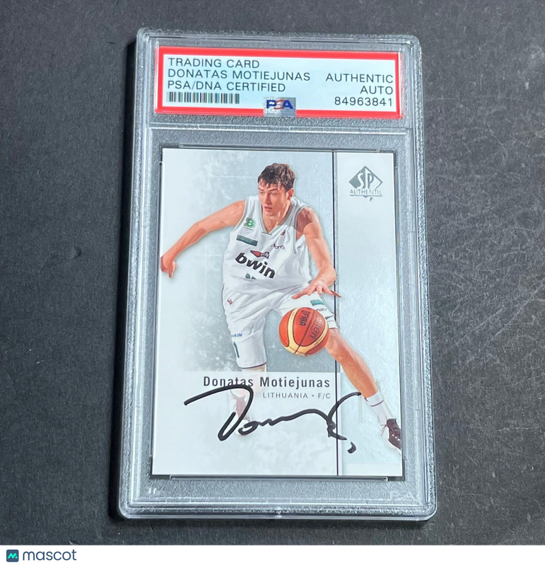 2011-12 SP Authentic #40 Donatas Motiejunas Signed Card AUTO PSA Slabbed Lithuan