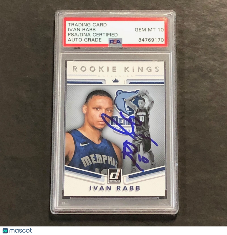 2017-18  Panini Donruss Rookie Kings #7 Ivan Rabb Signed Card AUTO 10 PSA Slabbe