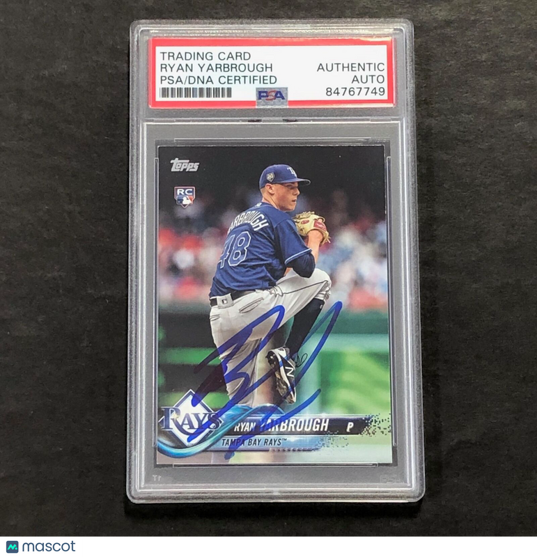 2018 Topps Update #US90 Ryan Yarbrough Signed Card PSA Slabbed Auto Rays