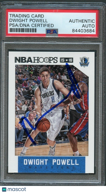 2015-16 NBA Hoops #199 Dwight Powell Card AUTO PSA Slabbed Mavericks