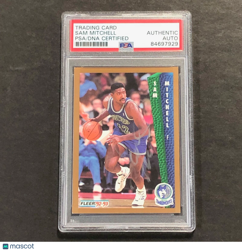 1992-93 Fleer #135 Sam Mitchell Signed Card AUTO PSA/DNA Slabbed Timberwolves