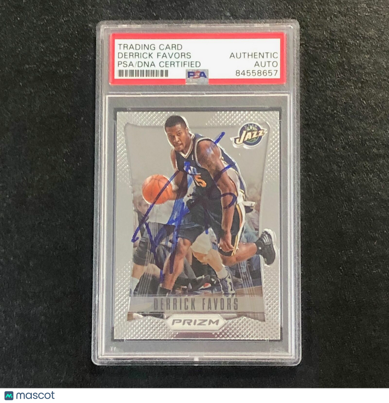 2012-13 Panini Prizm #105 Derrick Favors Signed Card AUTO PSA Slabbed Jazz