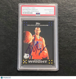 2007-08 TOPPS #118 BRANDON WRIGHT Signed Card AUTO PSA Slabbed Warriors