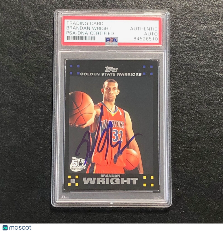 2007-08 TOPPS #118 BRANDON WRIGHT Signed Card AUTO PSA Slabbed Warriors